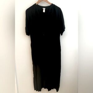 H&M button- front black dress with pockets. Size S